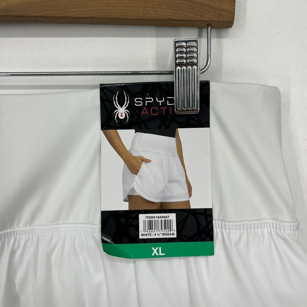 Spyder Active Shorts Women's Size XL White Solid Stretch 4" Inseam New NWT - Picture 4 of 10